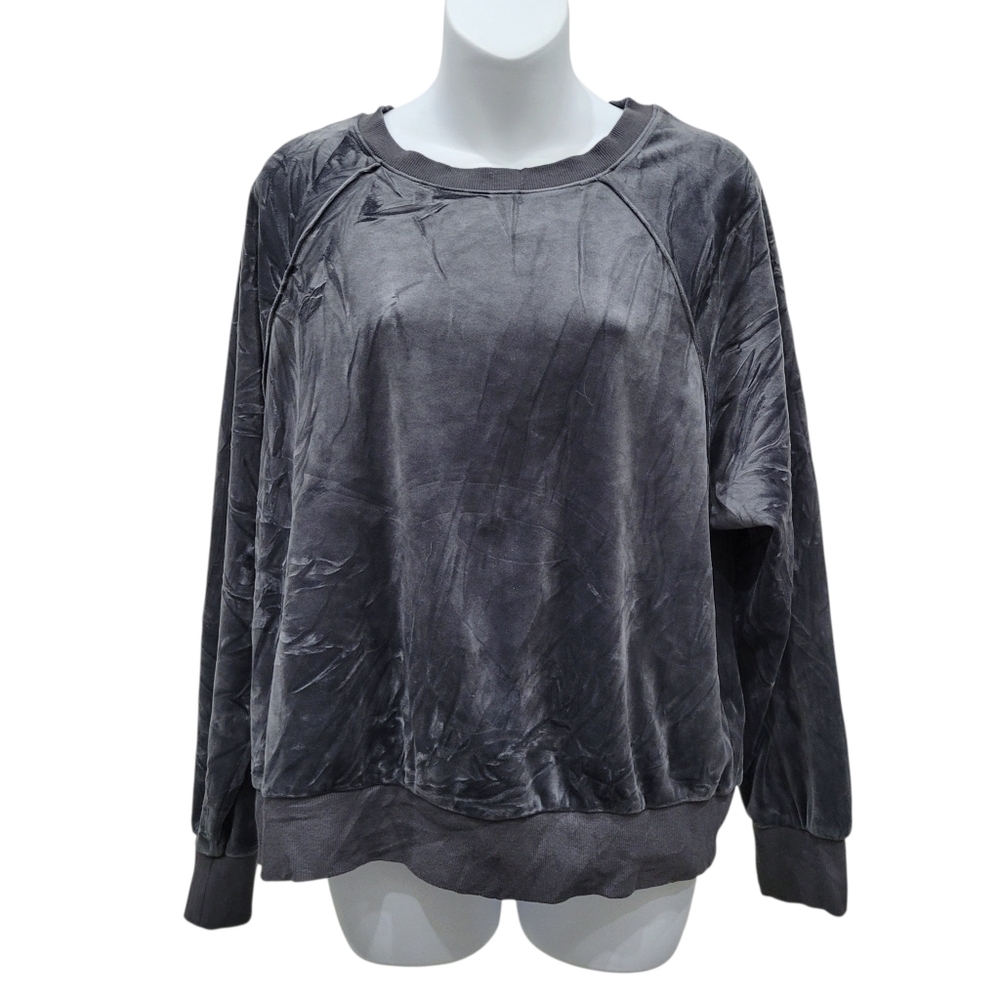 2/$20 Joe Fresh Grey Velvet Sweatshirt Top Size: Large